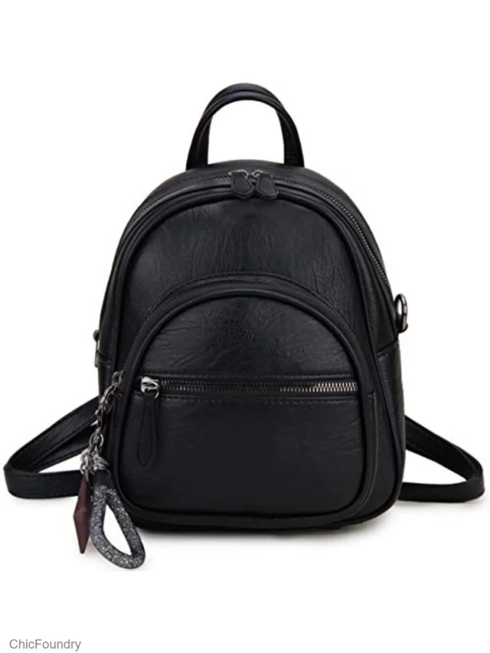 Mini Faux Leather Backpack Purse Convertible Sling Bag Women
